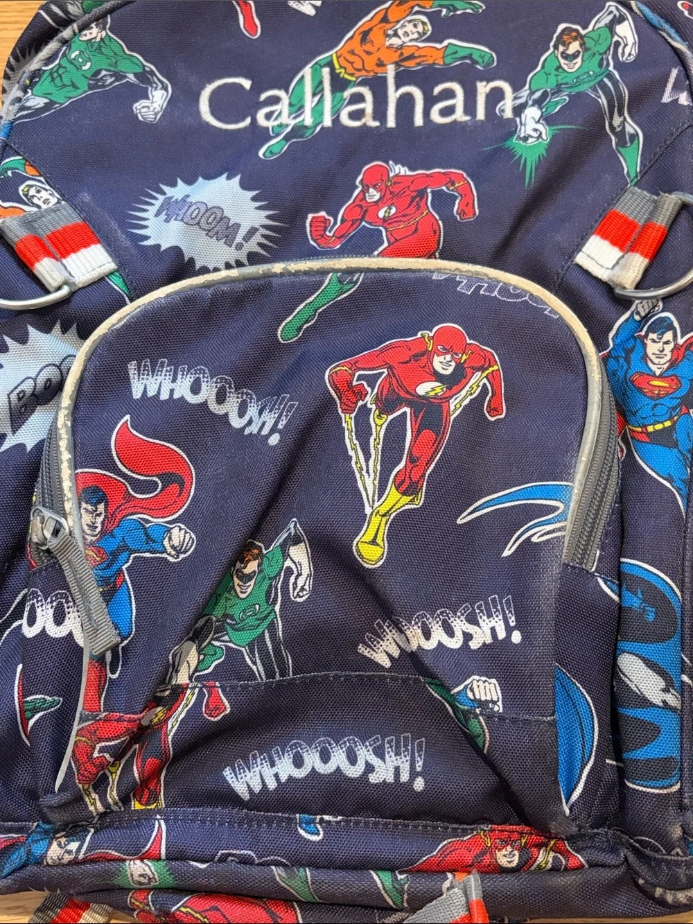 Pottery Barn Kids Navy Superhero Backpack - Justice League, Large